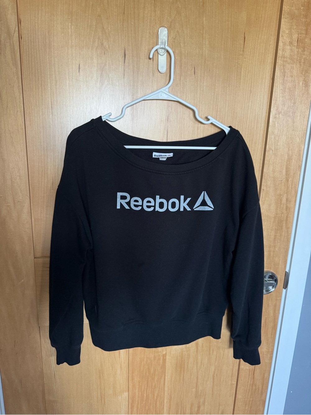 Reebok Black Crewneck Sweatshirt with Silver Logo